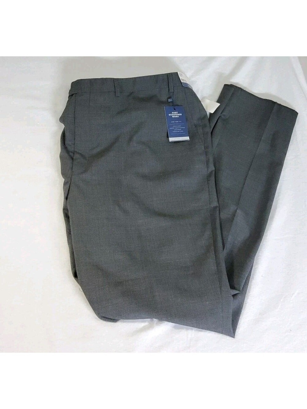 Hart Schaffner Marx New York 100% Wool Dress Pants 44R Unhemmed Gray $155 NWT - Picture 12 of 15